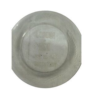 Lorena & Ben Wedding Clear Glass Plate 1948 Etched Design 9" Pre-Owned